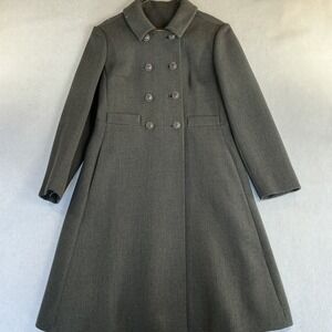 Vintage Betty Rose Gray Wool Jacket Double Breasted 1960s Mod Coat Damage